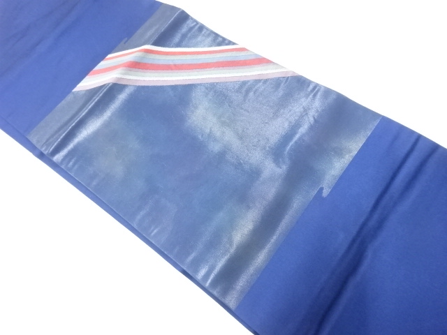 JAPANESE KIMONO / VINTAGE NAGOYA OBI / WOVEN DIAGONAL STRIPE